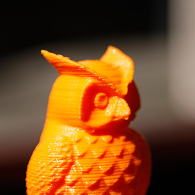 3D-gedruckte Eule aus meinem eigens gebauten Delta-3D-Drucker.